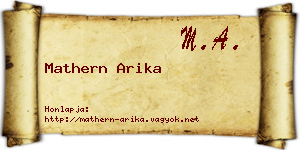 Mathern Arika névjegykártya